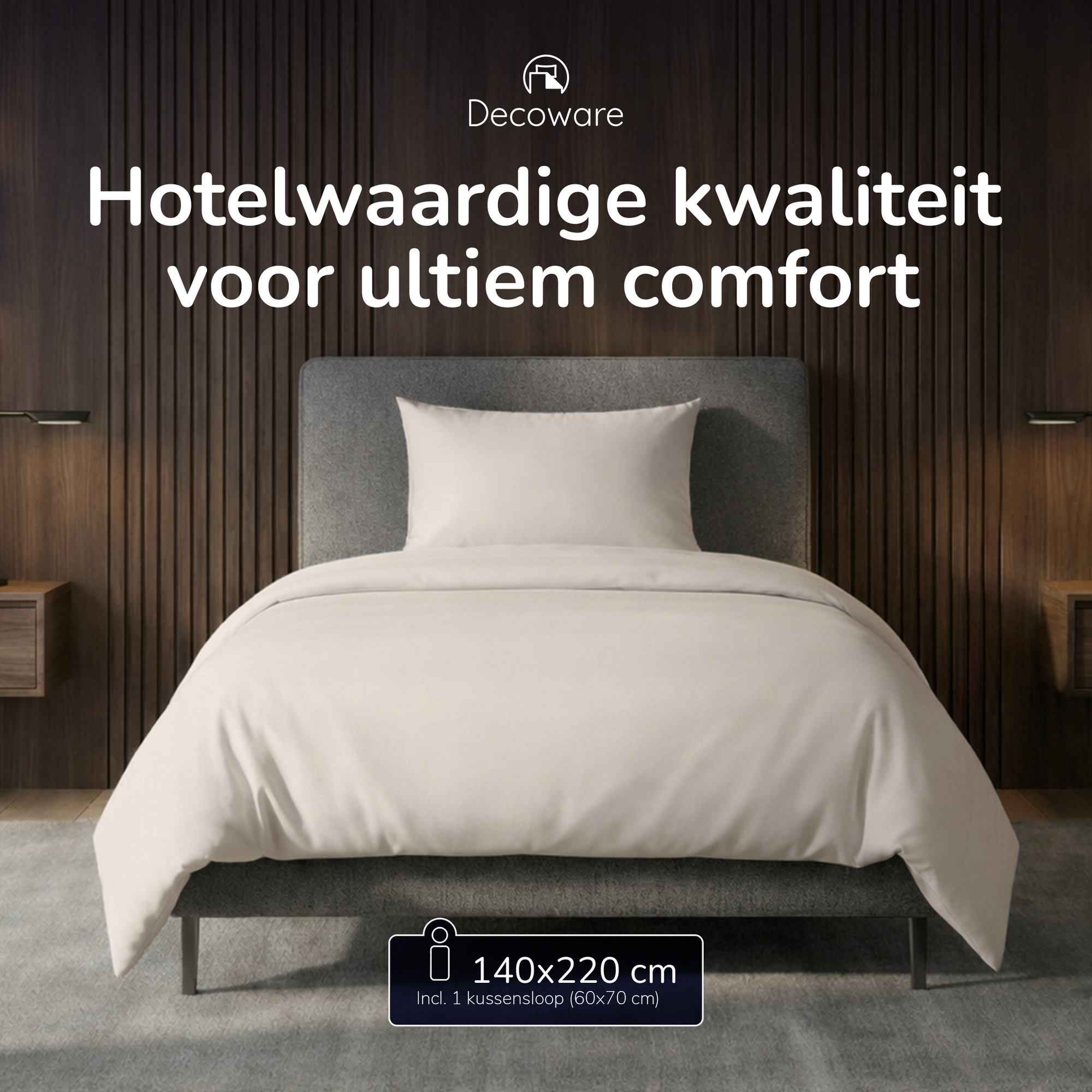 Decoware dekbedovertrek uni - Lichtzand - Katoensatijn