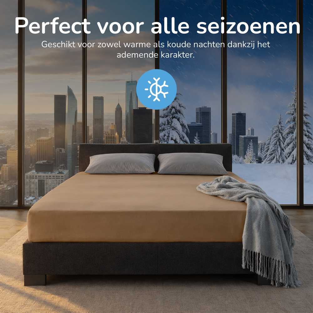 Decoware hoeslaken - jersey - zand