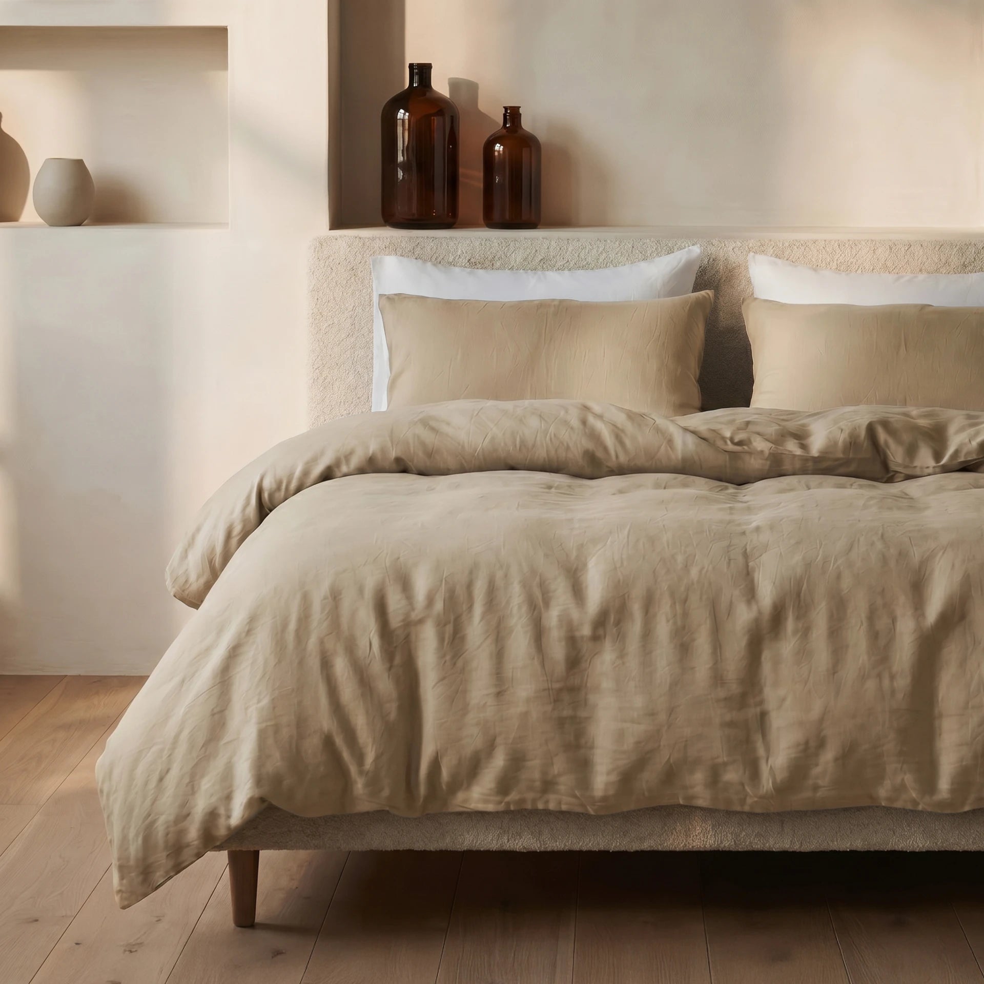 Dreamhouse dekbedovertrek Stone Washed Katoen - Zand