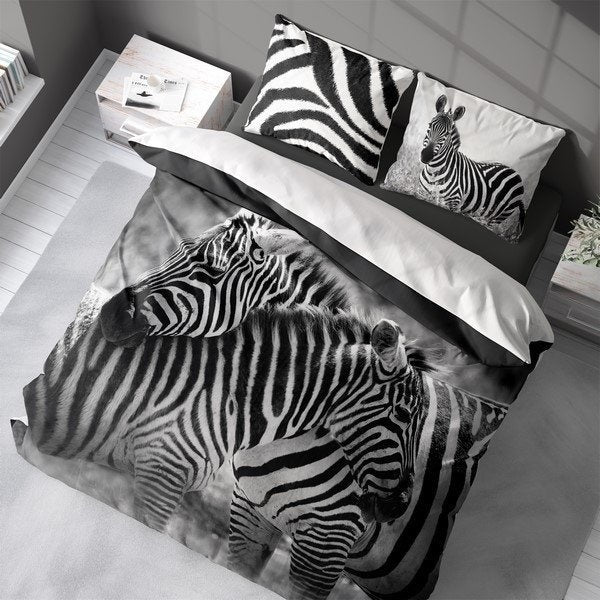 Katoen dekbedovertrek Zebra's - 220x200 + 2st. 70x80 cm