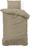 Dekbedovertrek Dallas - taupe - Microvezel - eenpersoons - 140x220 + 60x70cm