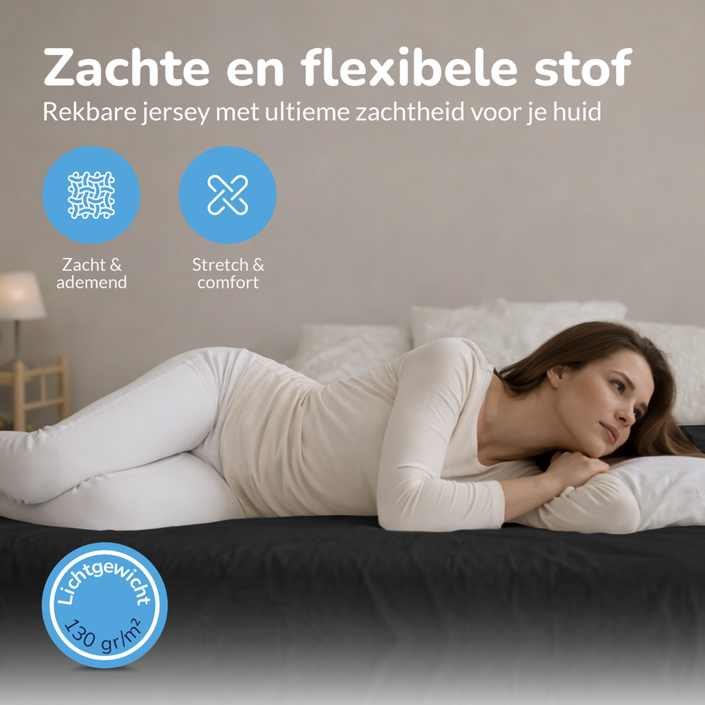 Decoware Hoeslaken - Jersey - Zwart