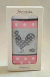 Theedoek Kippen roze