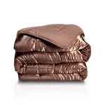 Easy dekbed en overtrek in 1 - Glans satijn - 250 gsm - Brown