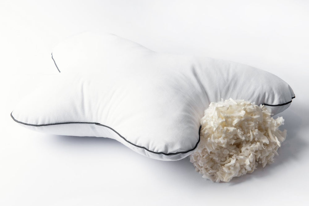 Vlinder hoofdkussen met latex vulling - tijk: 100% katoen 50x55 cm